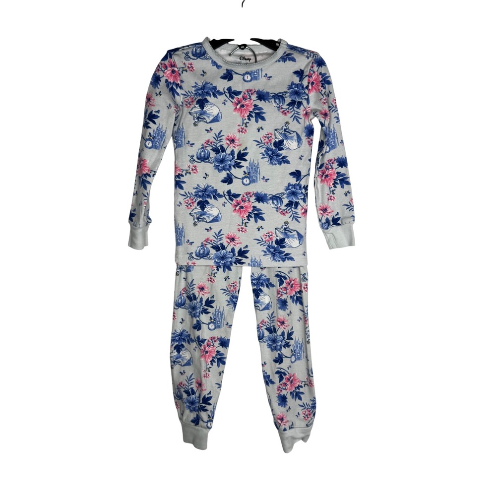 Disney Janie and‎ Jack 4T Cinderella Long Sleeve Pants Pajamas Set 100% Cotton